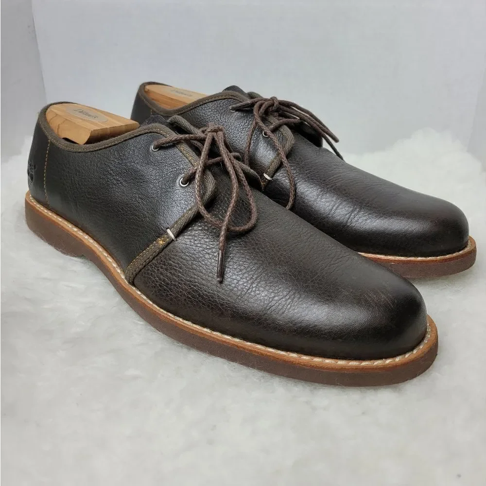 Timberland Earthkeepers Stormbuck Lite Oxford Brown Leather Shoes Size 10.4